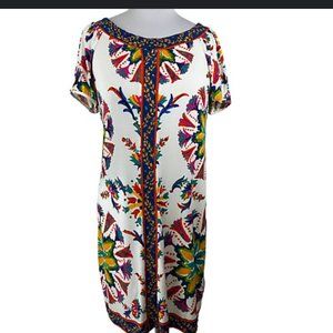 Beige by eci 8 white shift dress with embellished designs sequins Polyester Blnd